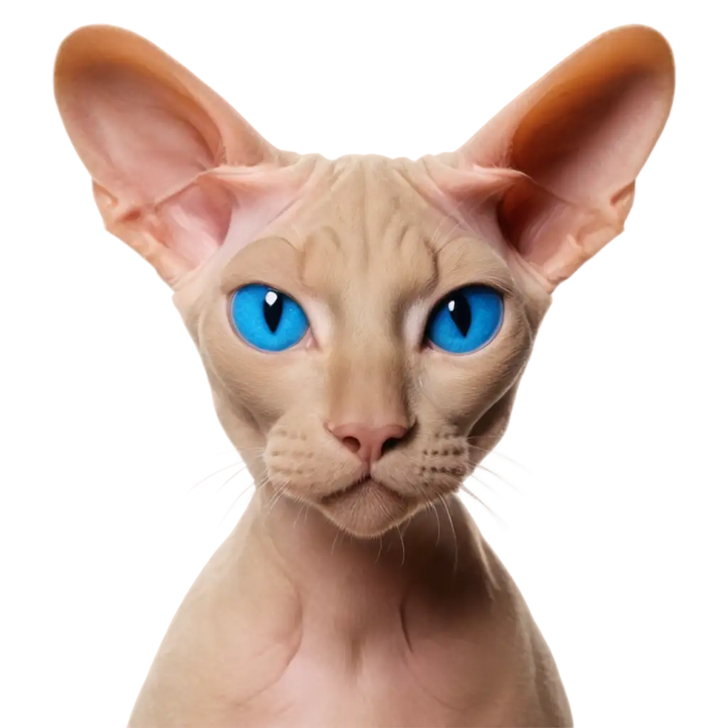 CREAT A Sphinx cat with blue eyes and big ears watching an NBA game