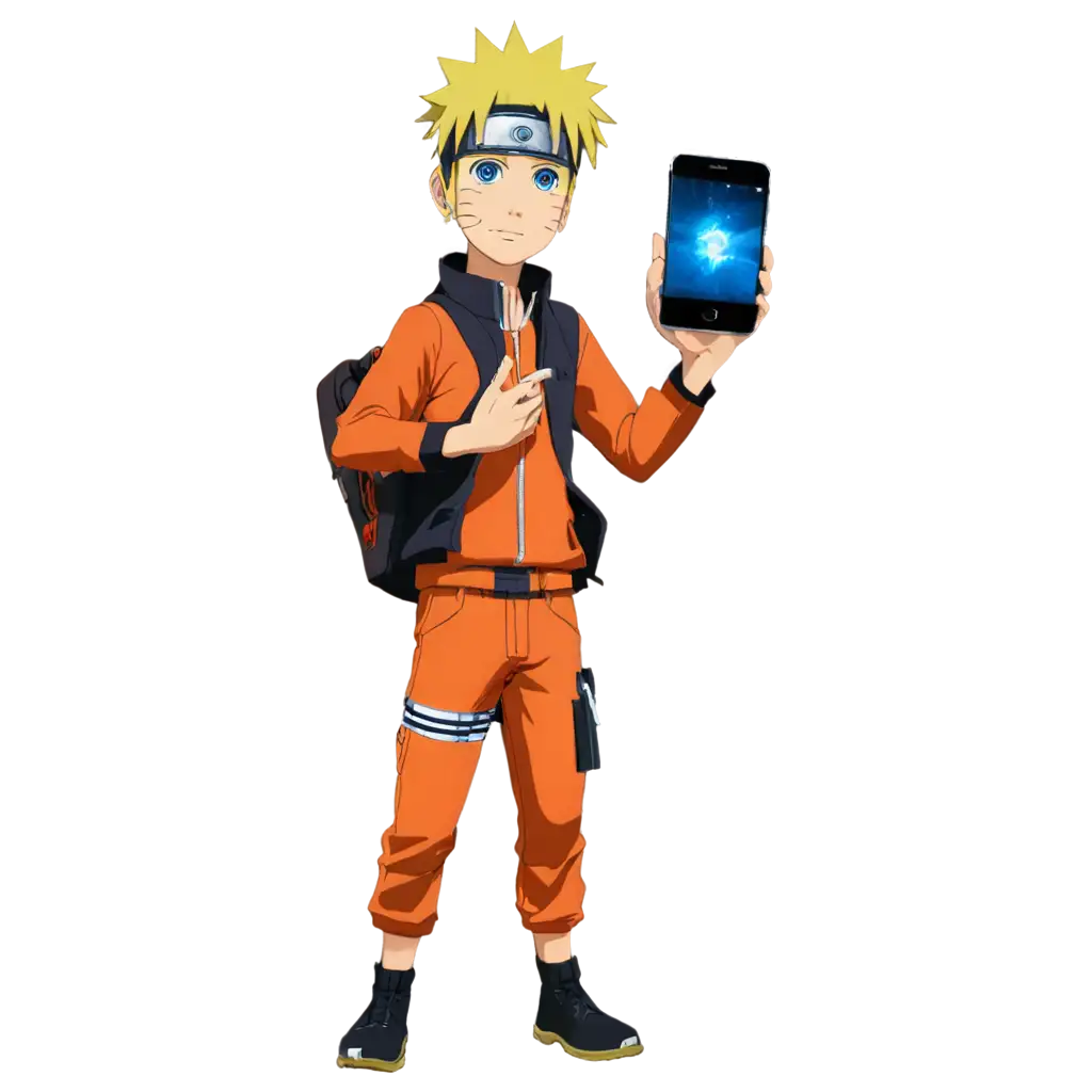 Naruto showing cellphone