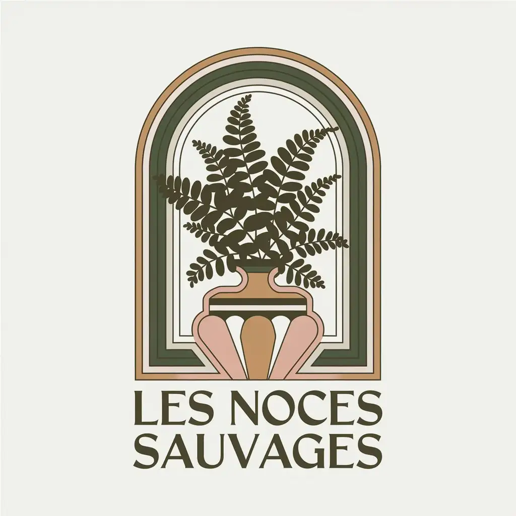 LOGO Design For Les Noces Sauvages Vintage Ferns in Soft Vase