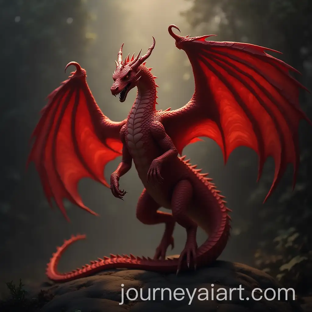 Majestic-Red-Dragon-Spreading-Wings-against-Dark-Gothic-Background
