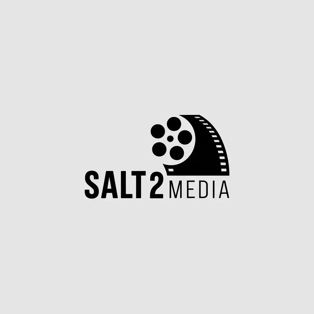 LOGO Design for Salt2CMedia Minimalistic Film Symbol with Clear Background