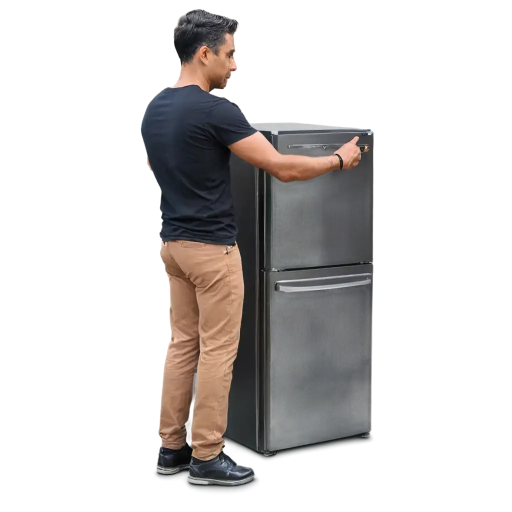 PNG-Image-of-a-Man-in-Black-TShirt-Repairing-Refrigerator-Detailed-AI-Art-Prompt