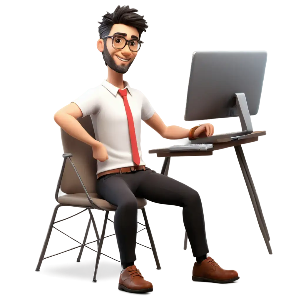 3D-Man-Graphic-Designer-with-Glasses-and-Computer-PNG-Image-Creative-Design-Concept