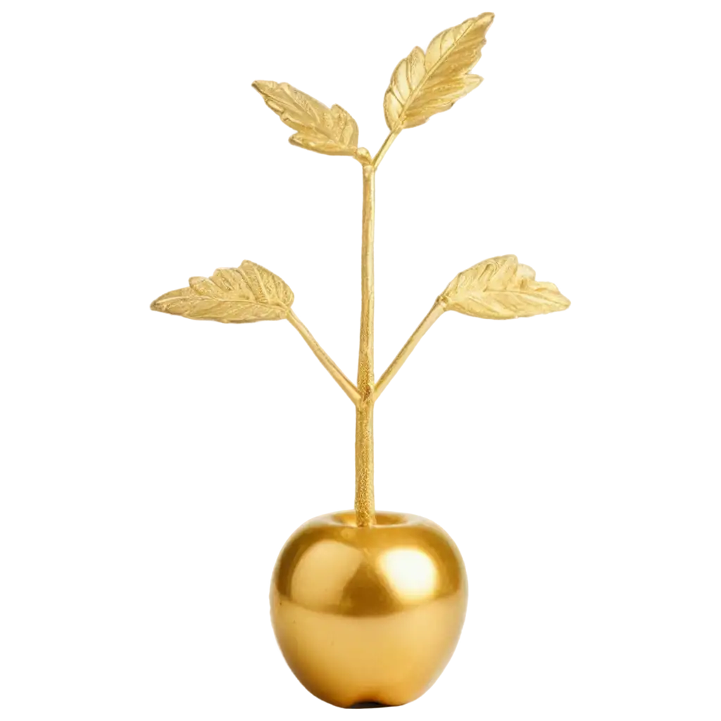 Gold-Apple-Tree-Toy-PNG-HighQuality-Transparent-Image-for-Versatile-Design-Use