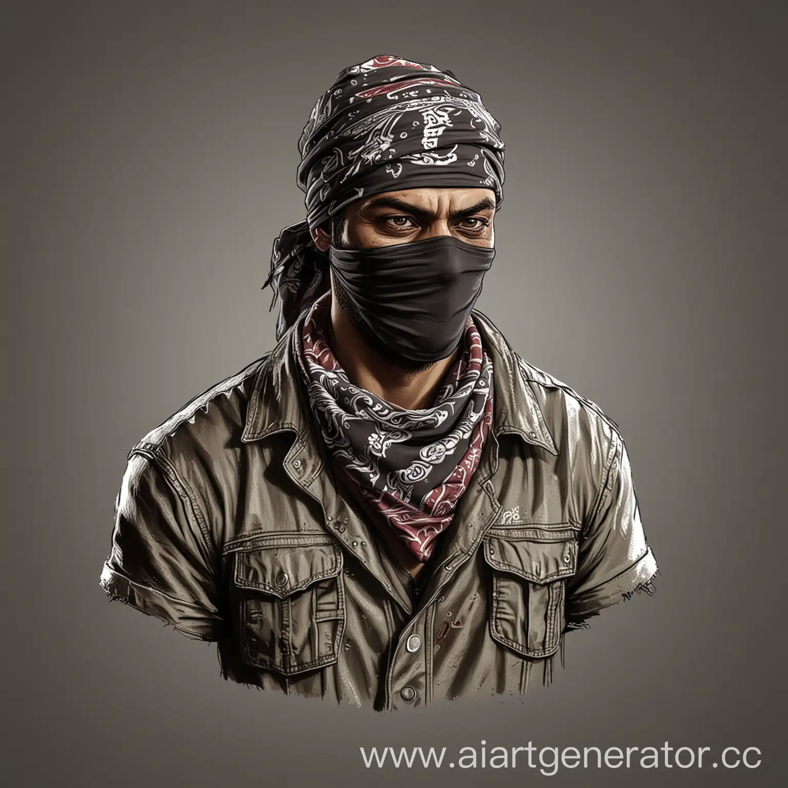 Cool-Bandit-with-Bandana-NonRealistic-HandDrawn-Art