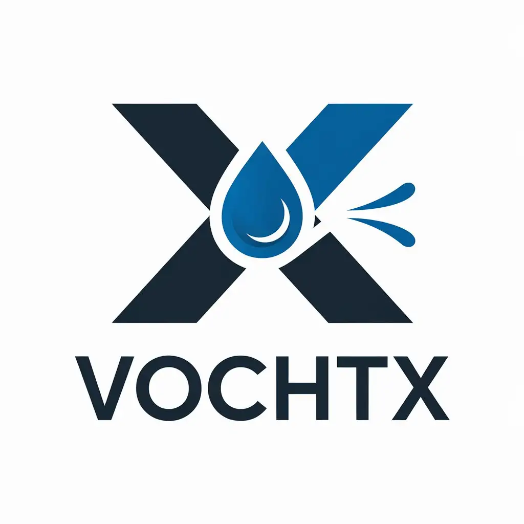 LOGO Design for VochtX Water Moisture Injection with Big X for Construction Industry