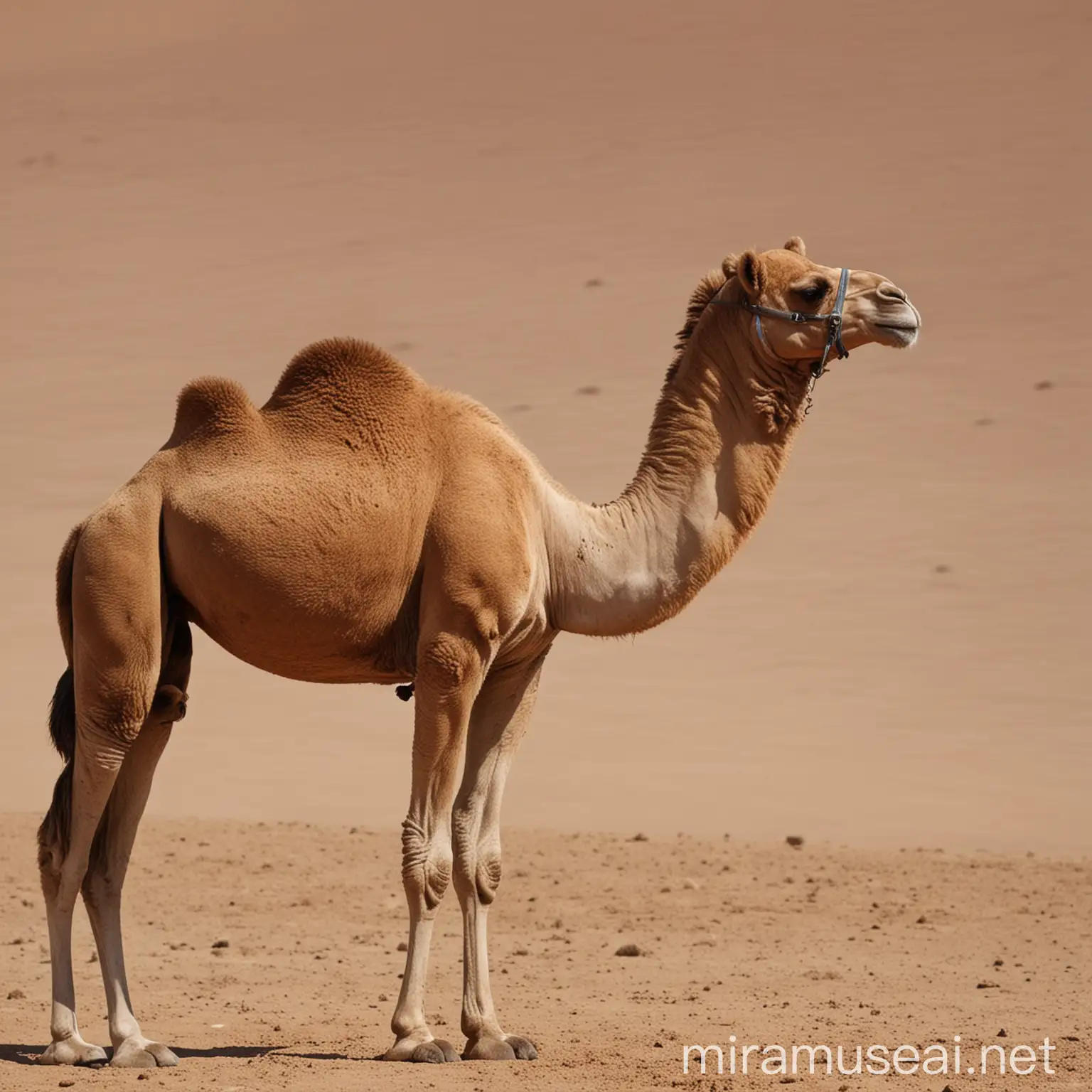 Graceful Camel Walking in Desert Sands