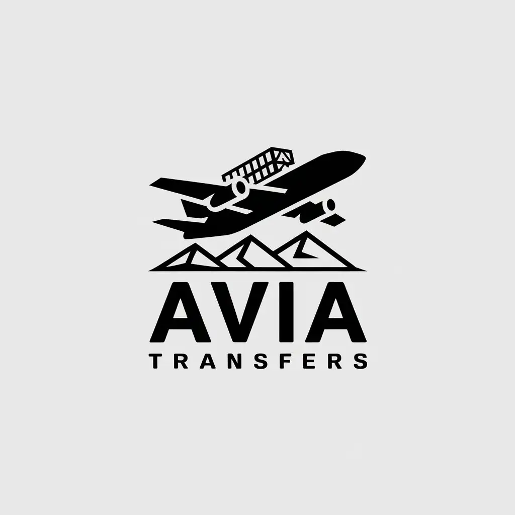 LOGO Design For Avia Transfers Airplane Cargo Transport Theme with Clear Background