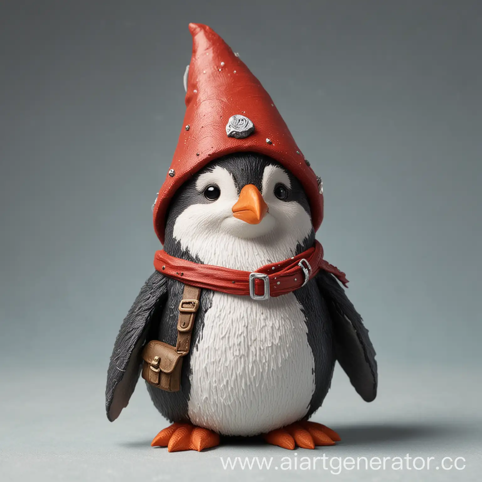 Penguin-Wearing-a-Gnome-Costume