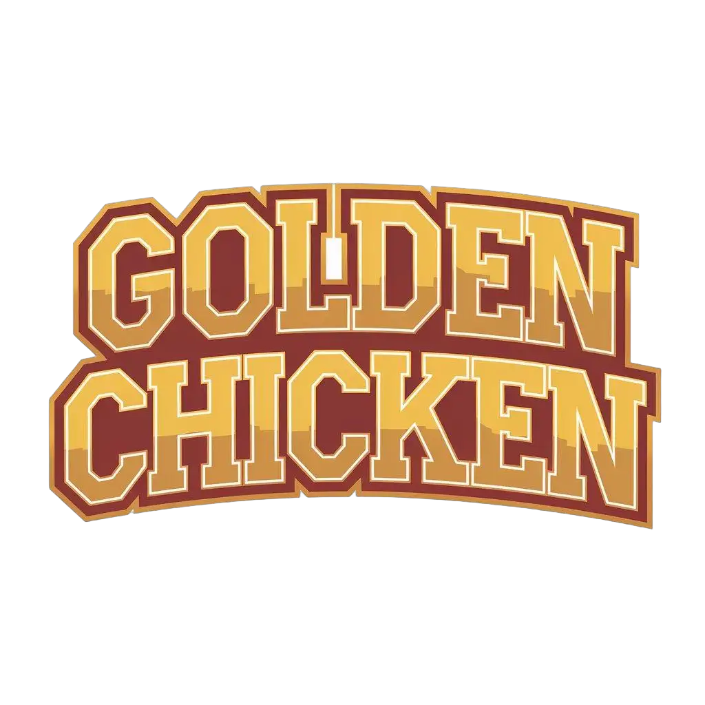 a vector logo design,with the text "GOLDEN CHICKEN", main symbol:create only text logo in row, without line break,Moderate,clear background