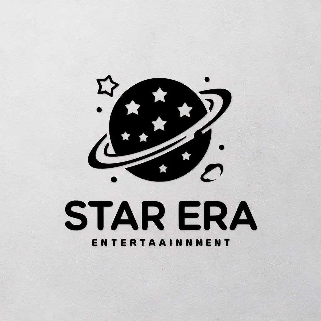 a vector logo design,with the text "Star Era", main symbol:stars, planet,Moderate,be used in Entertainment industry,clear background