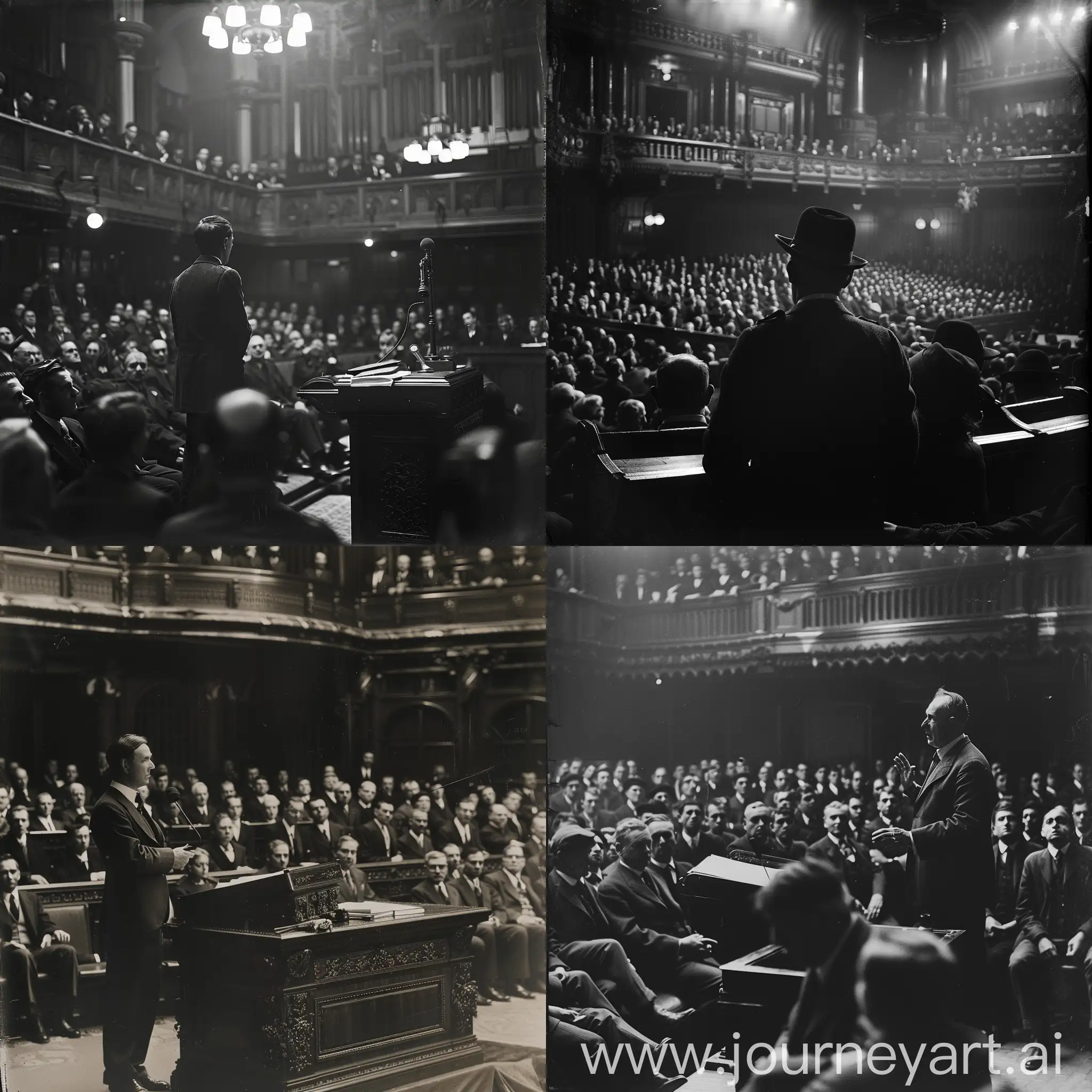 Deputy-Delivering-Protest-Speech-in-1920s-Parliament