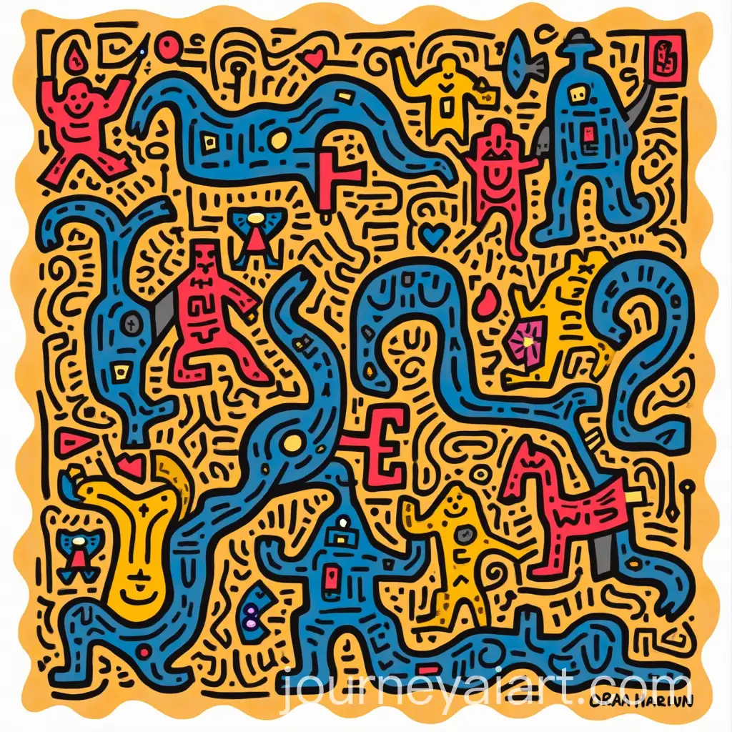 Abstract-Artwork-in-the-Style-of-Keith-Haring-with-Bold-Lines-and-Vibrant-Colors