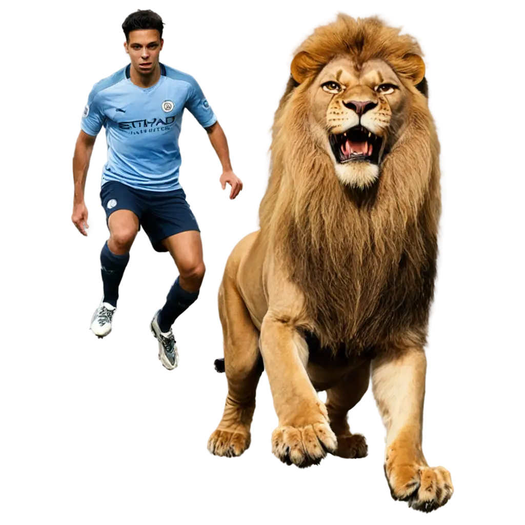 PNG-Image-Soccer-Player-of-Manchester-City-Riding-on-a-Lion