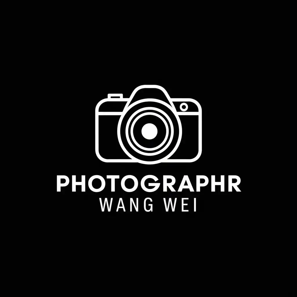 LOGO-Design-For-Photographer-Wang-Wei-Minimalistic-Black-White-Photography-Symbol