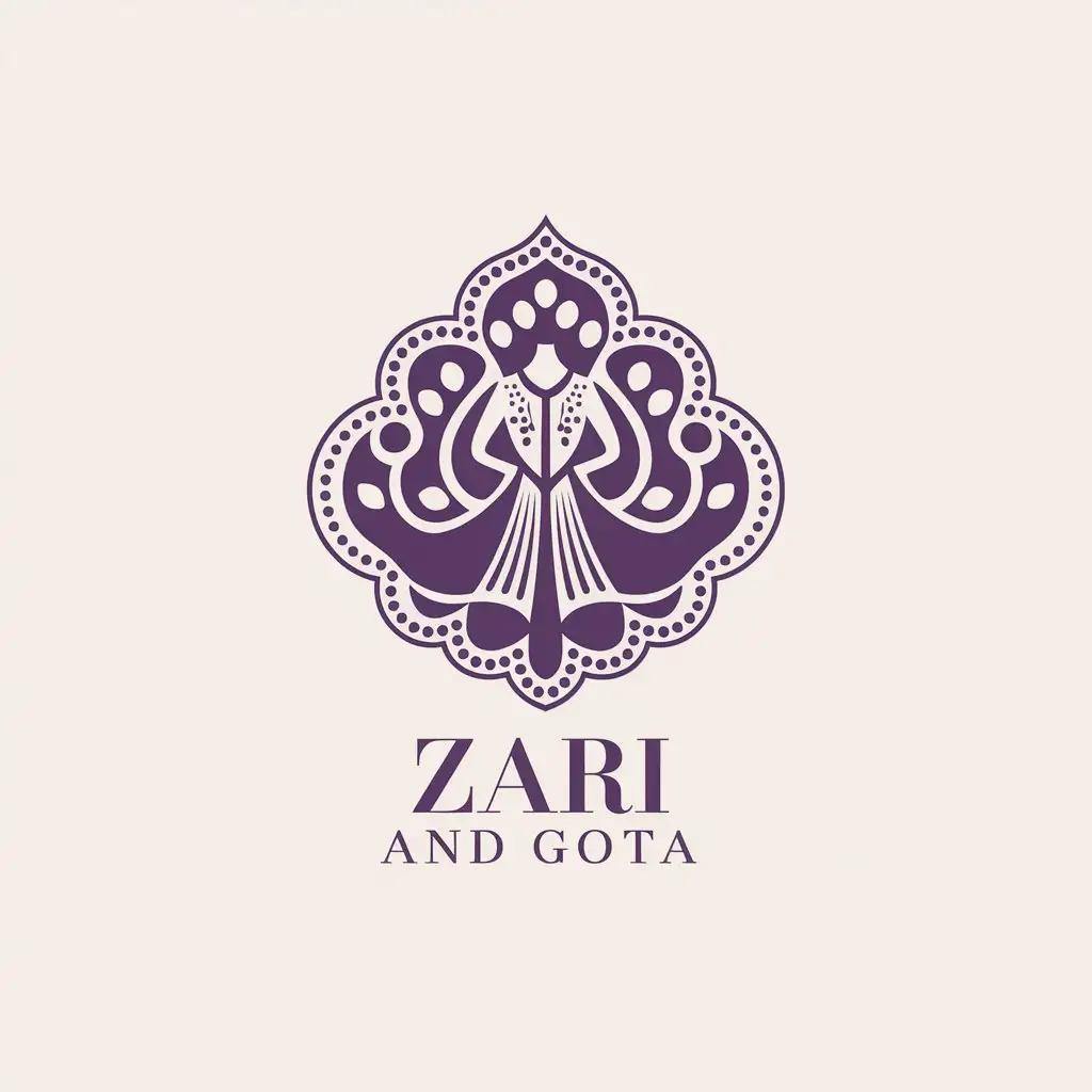 LOGO Design for ZARI AND GOTA Punjabi Ethnic Wear and Jewellery with Traditional and Modern Fusion