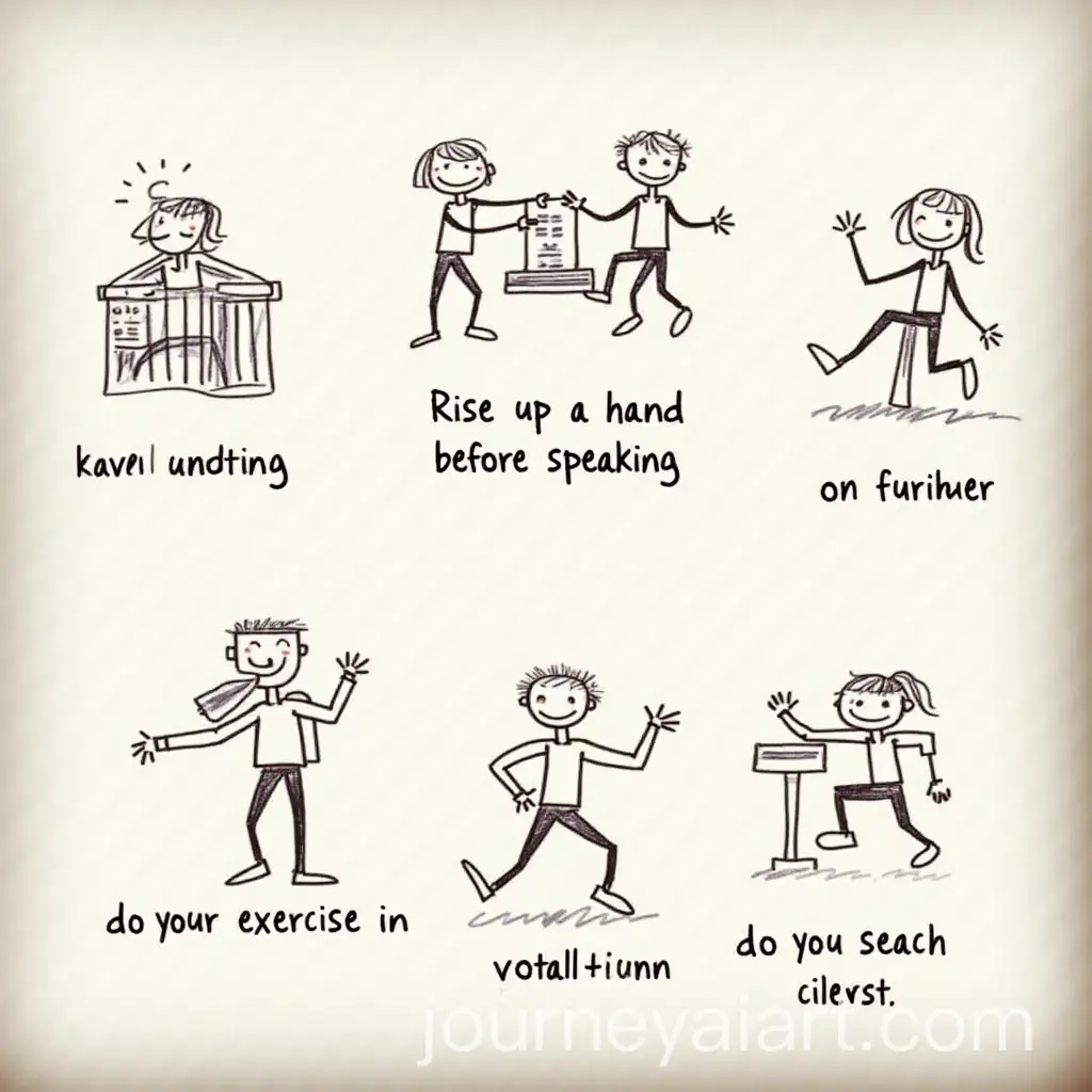 School-Rules-Drawings-HandRaising-and-Silent-Exercise-Etiquette