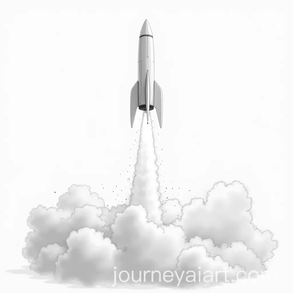 Dramatic-Sketch-of-a-Rocket-Launch-in-Monochrome