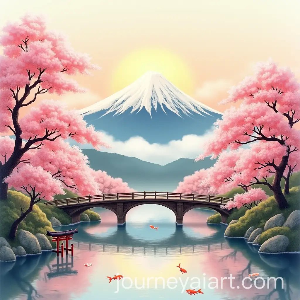 Tranquil-Japanese-Landscape-with-Cherry-Blossoms-and-Mount-Fuji
