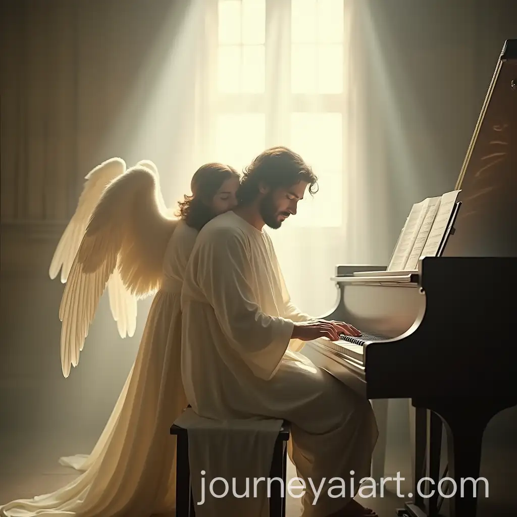 Jesus-Weeping-in-a-Tender-Moment-with-Angels-in-a-White-Lighted-Room