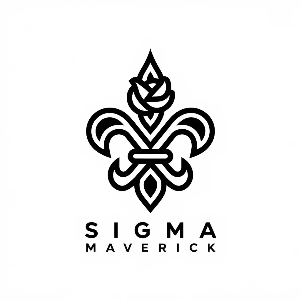 LOGO Design for Sigma Maverick Vector Design with Chess FleurdeLis Rose Symbols