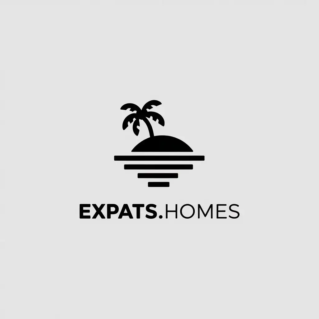 LOGO-Design-for-ExpatsHomes-Island-Symbol-in-Minimalistic-Style-for-Real-Estate-Industry