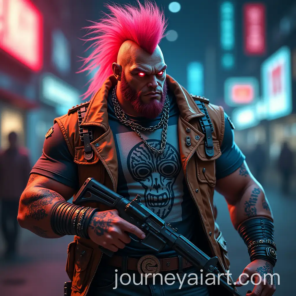 Cyberpunk-Mexican-Troll-Wrestler-with-Futuristic-Gear-and-Neon-Lighting
