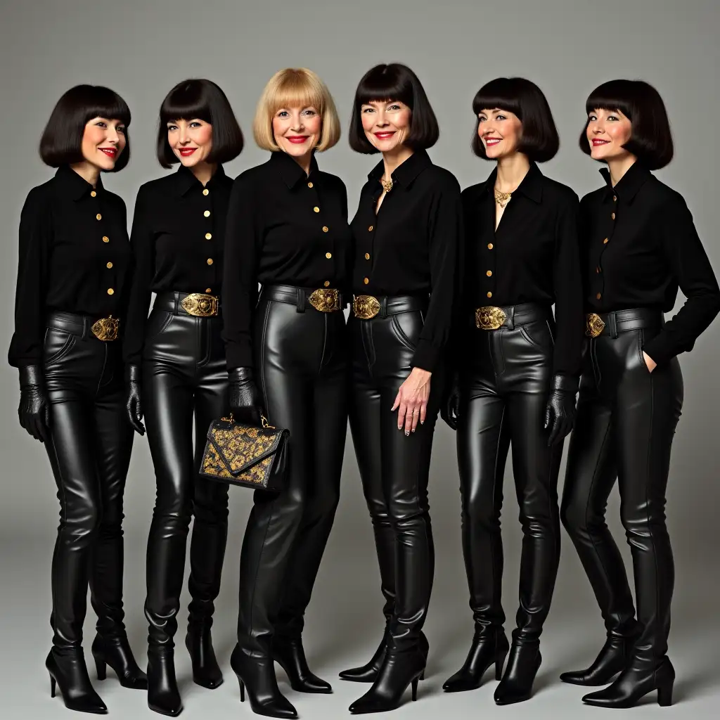 Stylish-Older-Women-in-Chic-Black-and-Gold-Ensemble