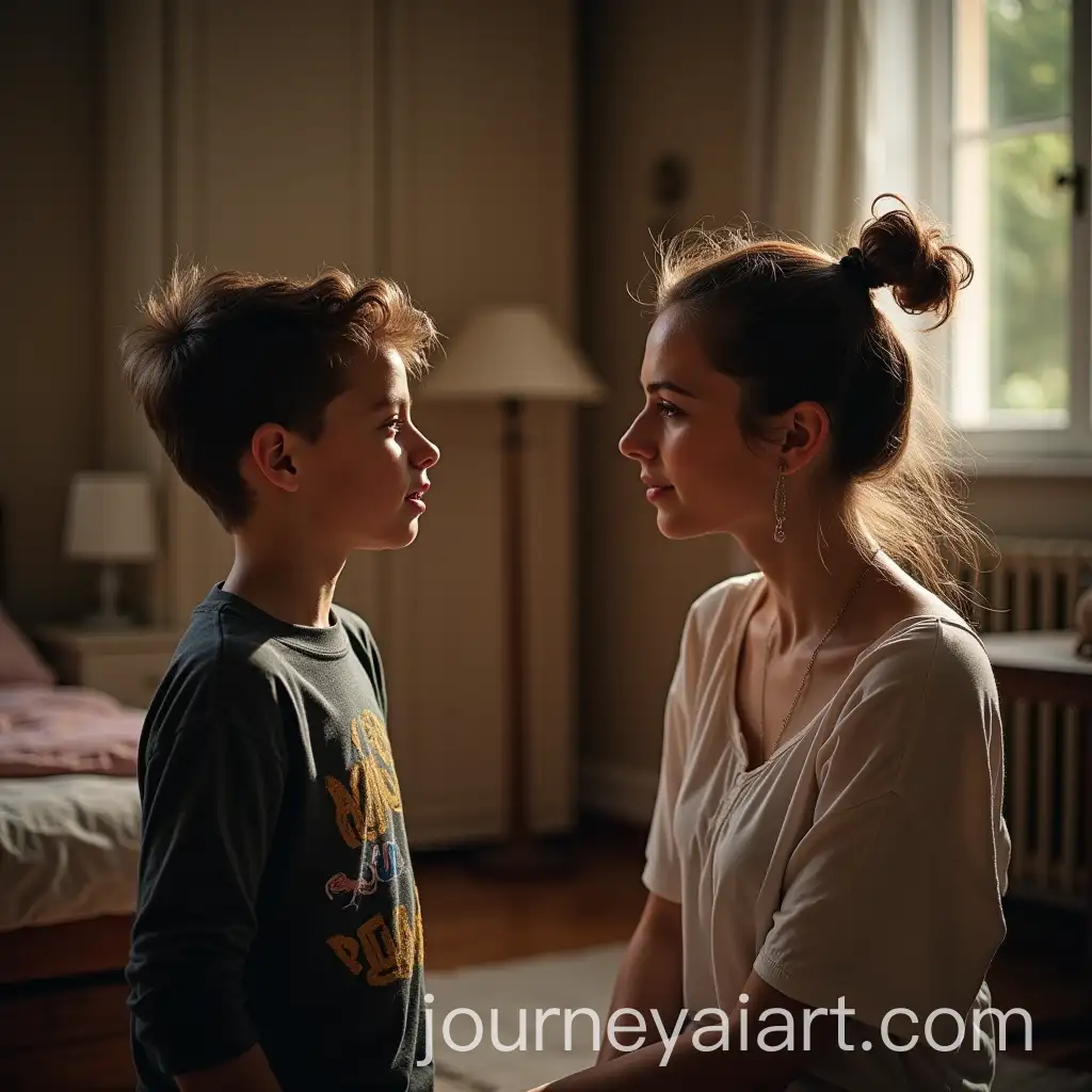 Italian-Boy-Sharing-Dreams-with-Mother-in-Cozy-Room