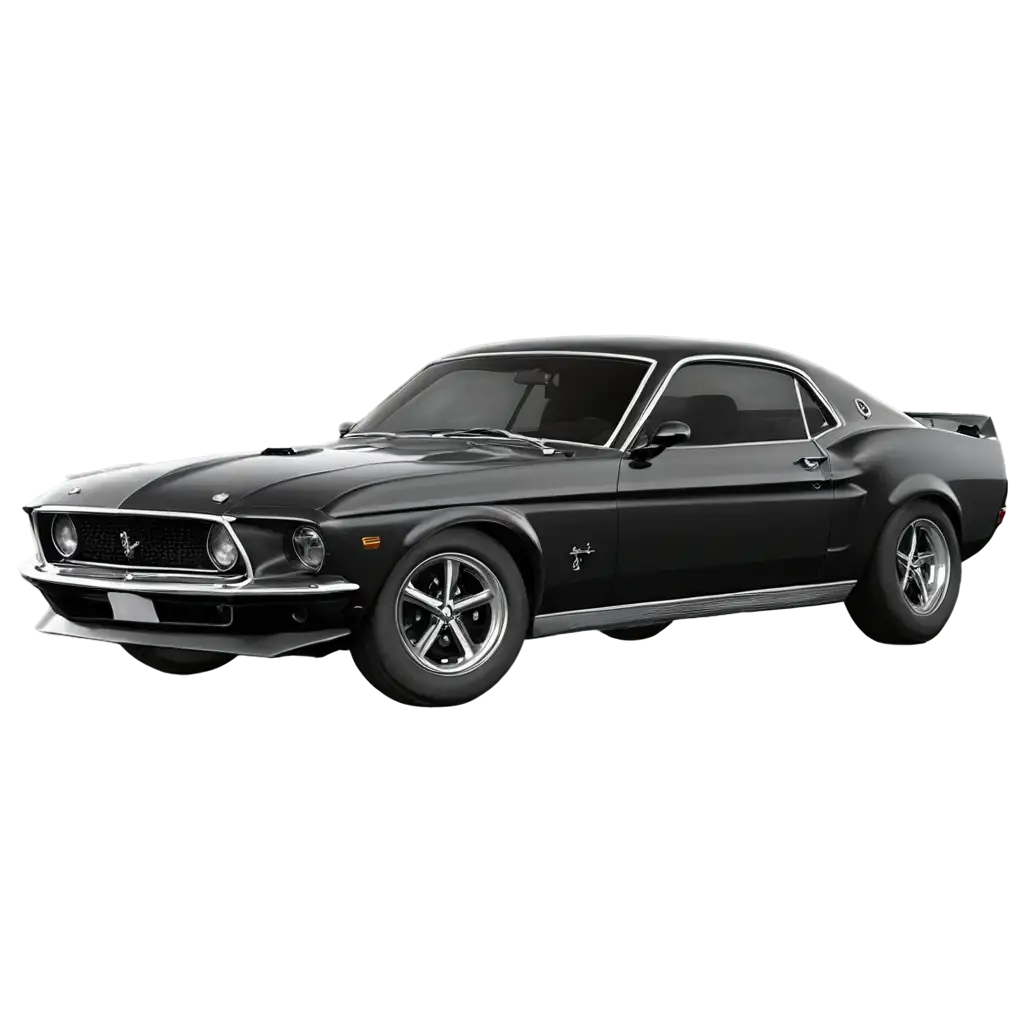 forf mustang 1969 all black animated