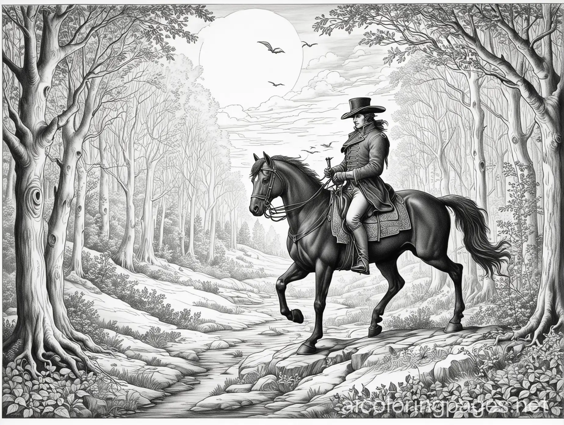 Engaging-Coloring-Page-Inspired-by-The-Legend-of-Sleepy-Hollow