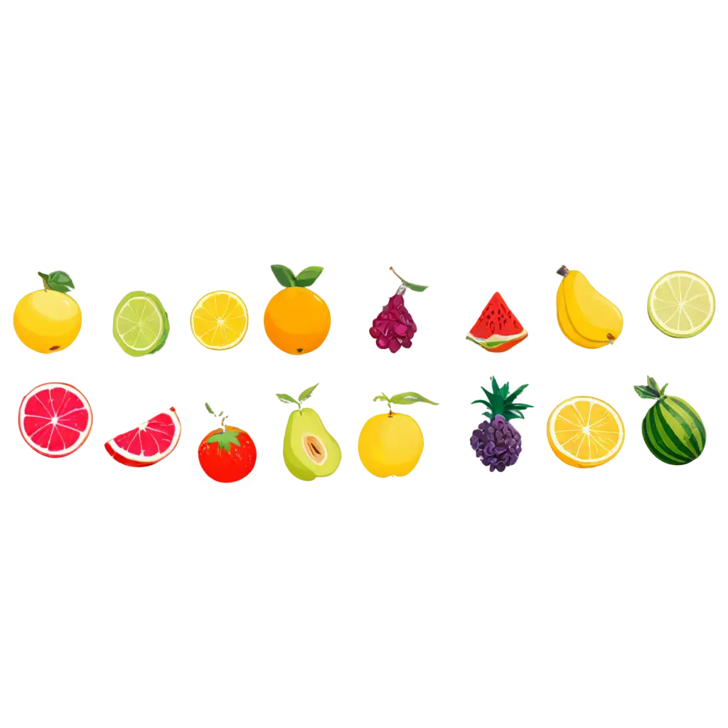 Vibrant-2D-Fruit-Symbols-PNG-Set-High-Contrast-Vector-Art-for-Modern-Designs