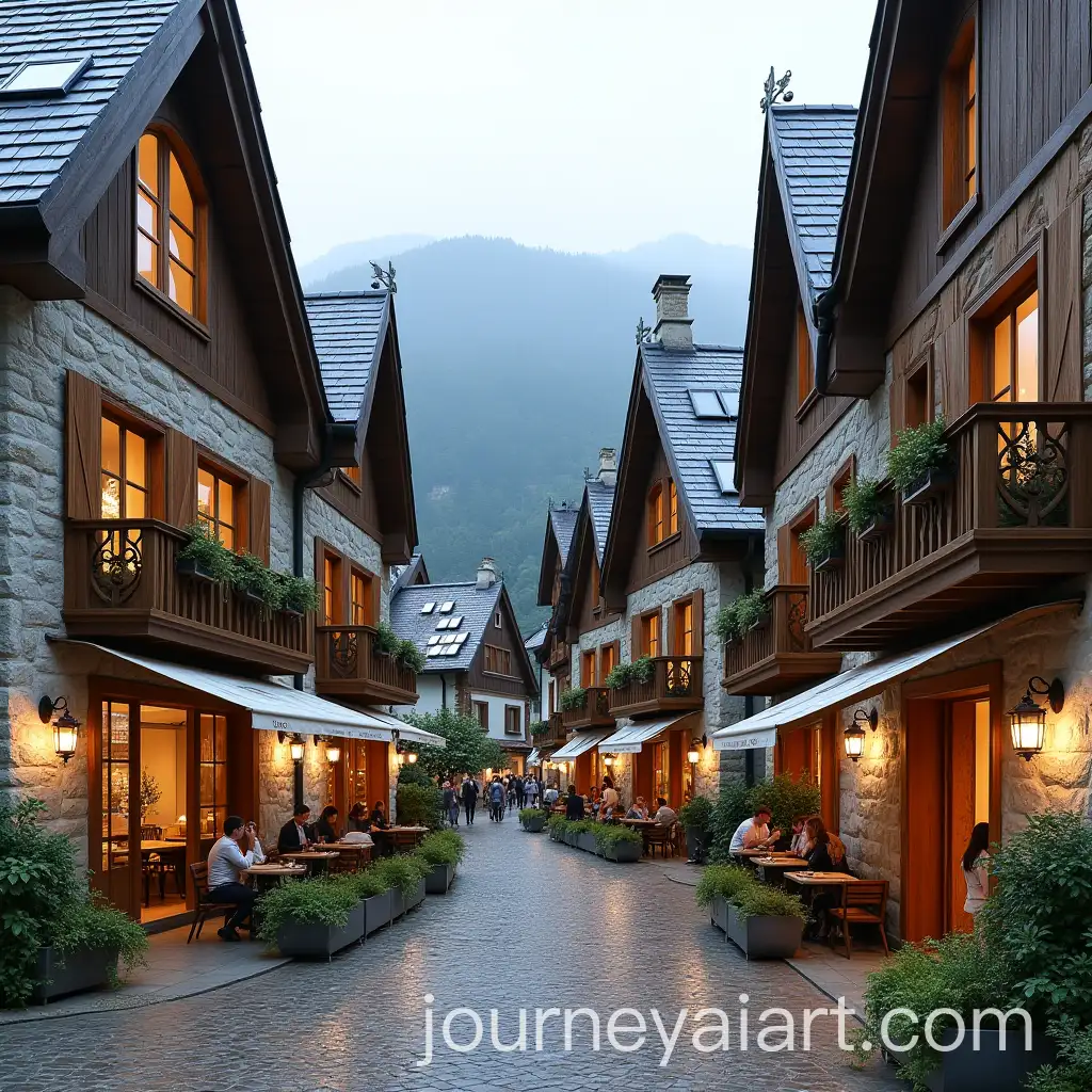 Charming-NeoAlpine-Street-Scene-with-Traditional-Elegance-and-EcoFriendly-Design