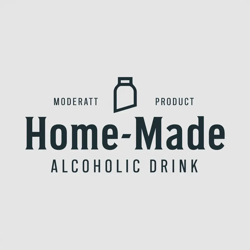 a logo design,with the text "Home-made alcoholic drink", main symbol:bottle,Moderate,be used in Nonprofit industry,clear background