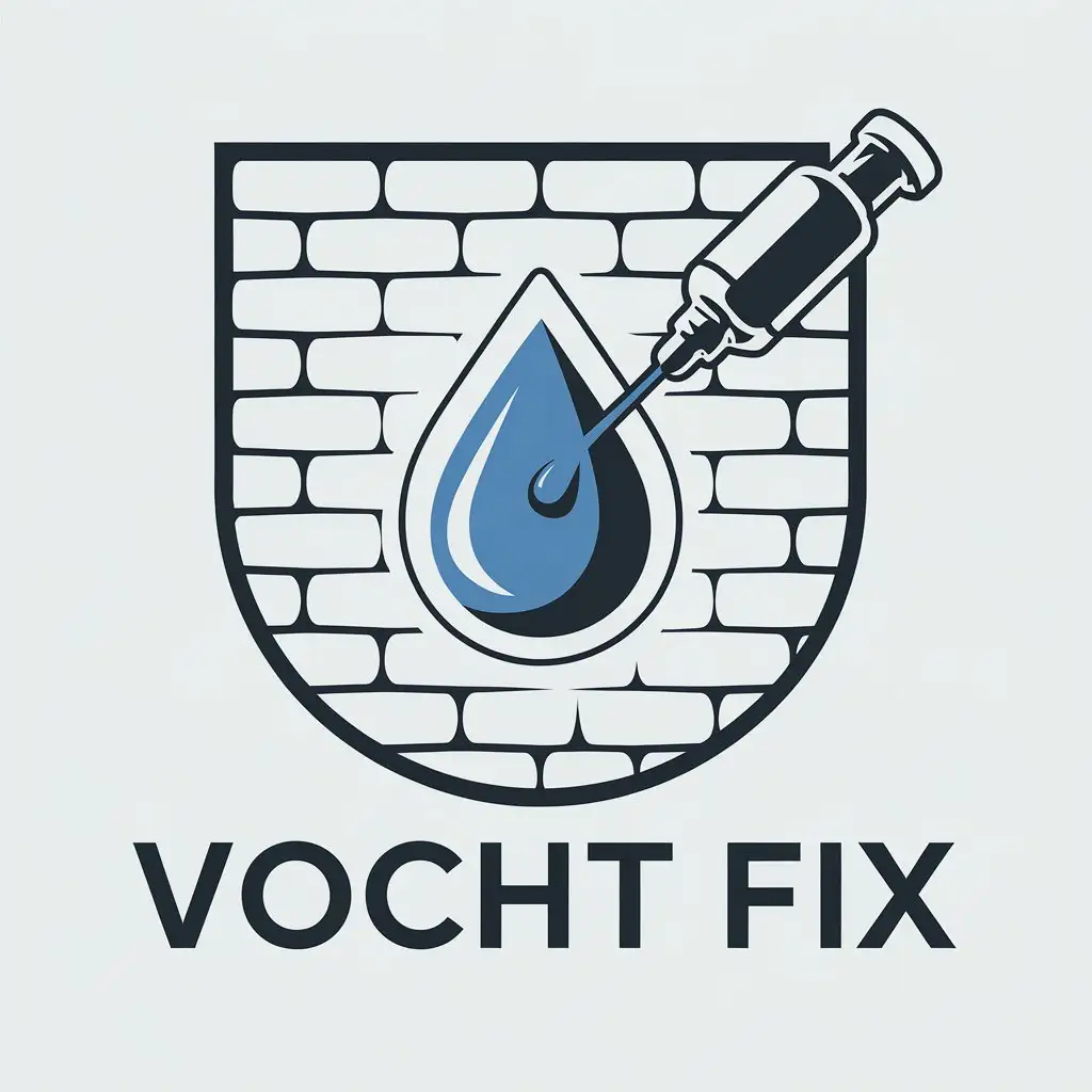 LOGO Design for Vocht Fix Water Moisture Injection Theme with Clear Background