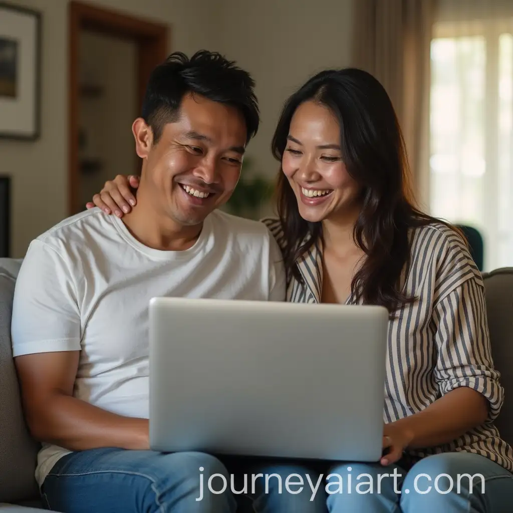 MiddleAged-Filipino-CoupleAI-Art-Prompt-Expansion-Smiling-with-Laptop-in-Living-Room