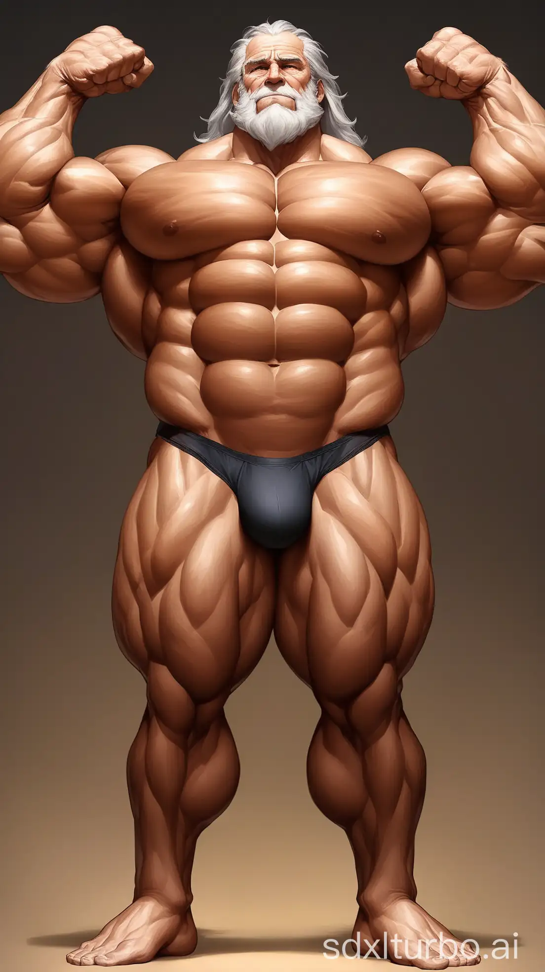 Imposing-Elderly-Giant-Displaying-Incredible-Muscles