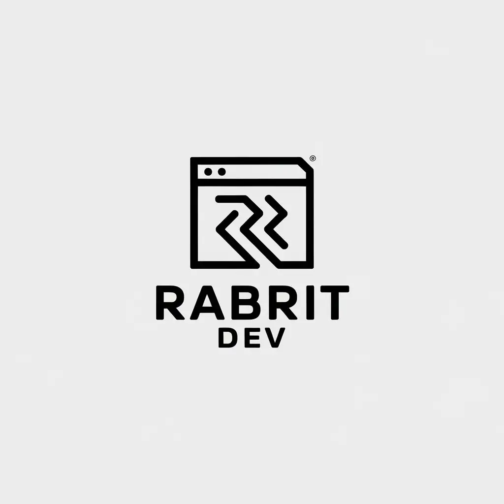 a vector logo design,with the text "Rabrit Dev", main symbol:software,Minimalistic,be used in Technology industry,clear background