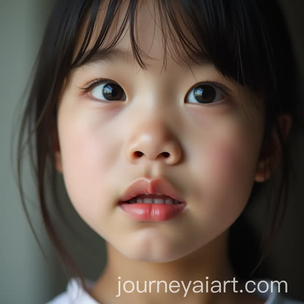 CloseUp-of-an-Asian-Girl-with-Her-Eyes-Looking-Left-and-Mouth-Half-Open