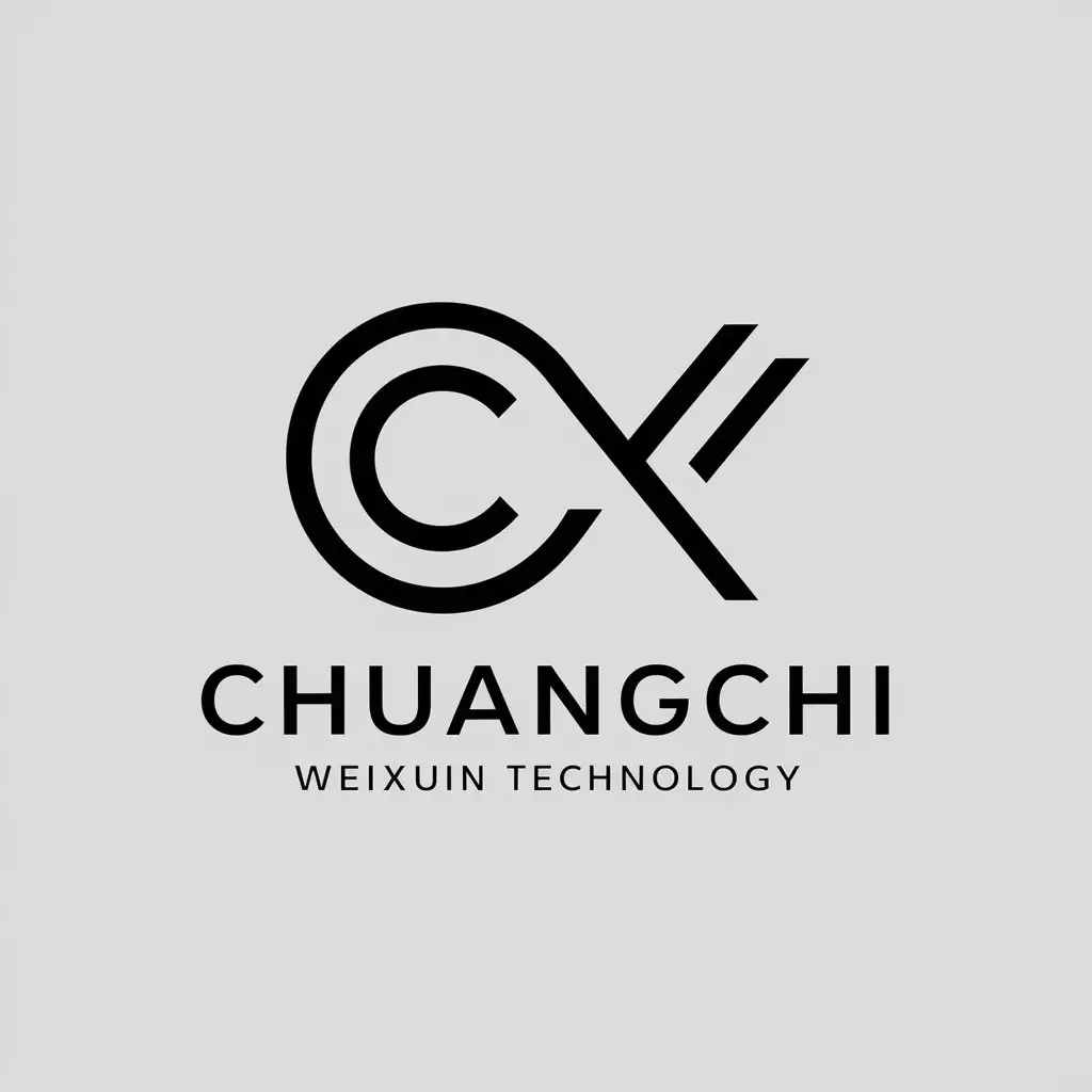 a vector logo design,with the text "Chuangchi Weixun Technology", main symbol:CCWX,Minimalistic,be used in Technology industry,clear background