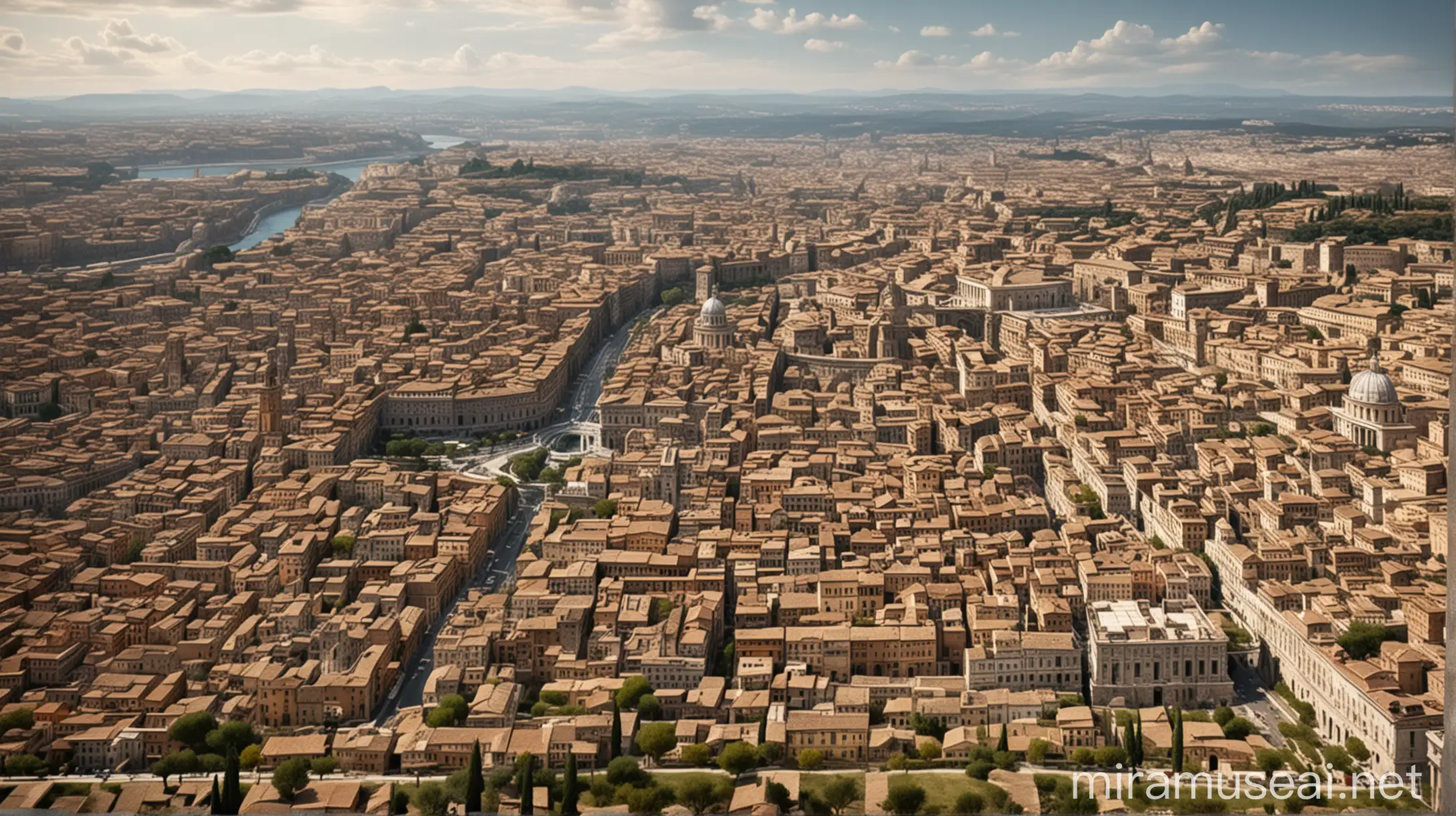 Panoramic View of Ancient Rome Throughout the Mediterranean Basin