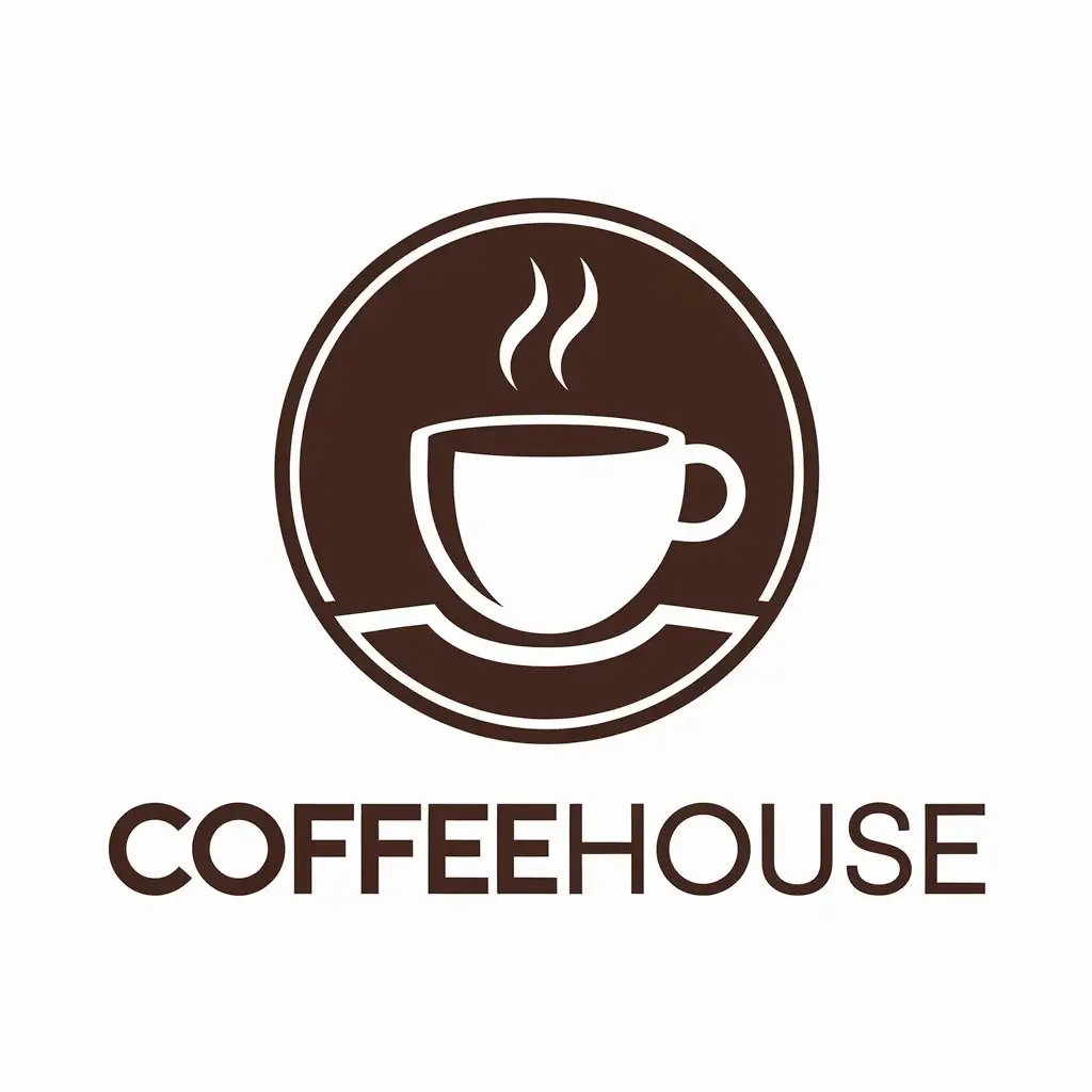 a vector logo design,with the text "Coffeehouse", main symbol:coffee,complex,clear background