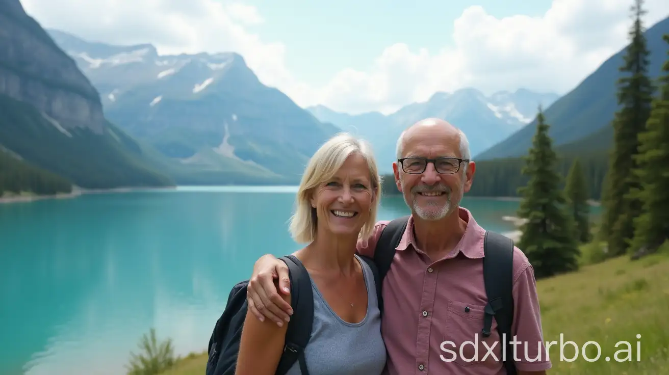 American-Couple-Enjoying-Scenic-Lake-and-Mountain-View