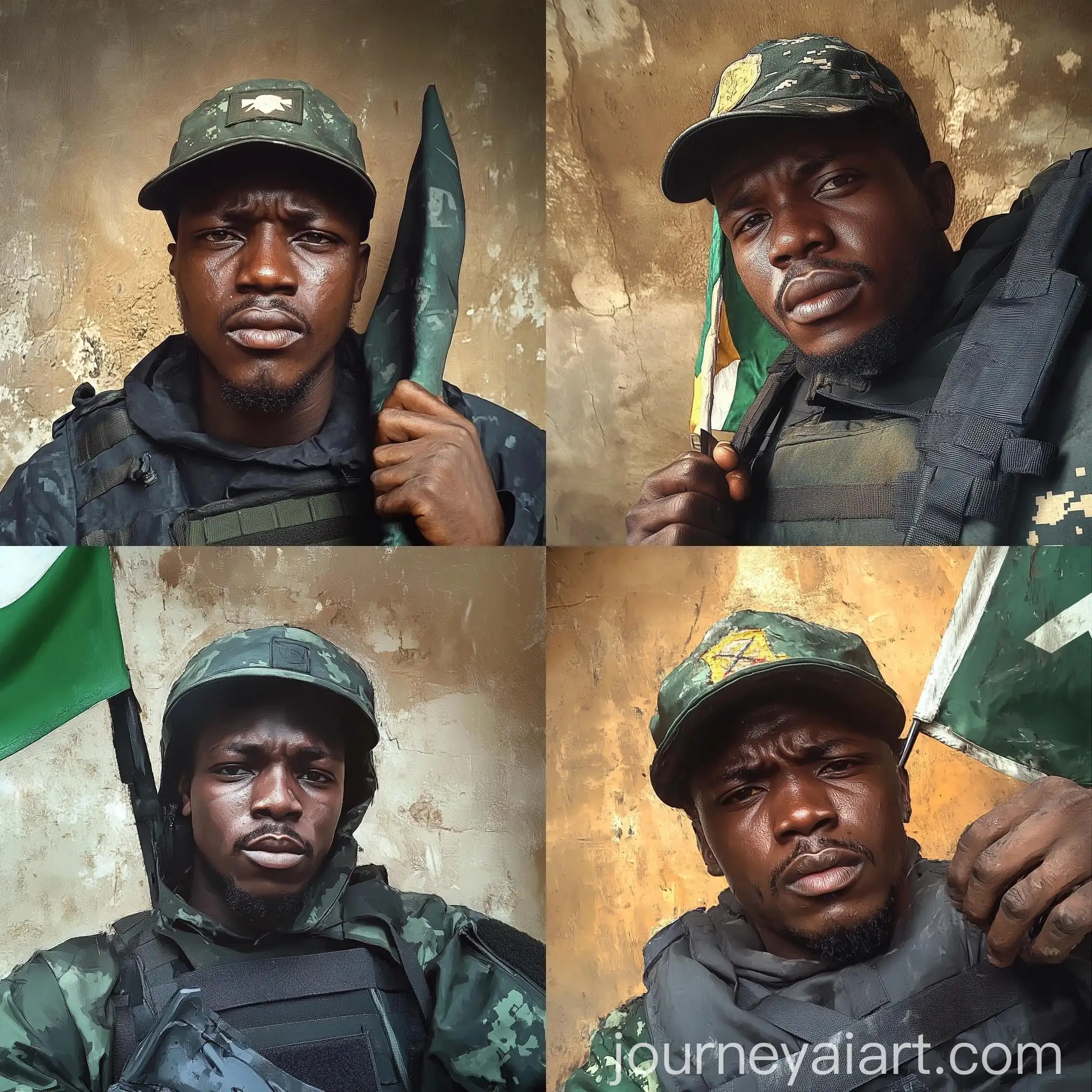 Soldier-Holding-Nigerian-Flag