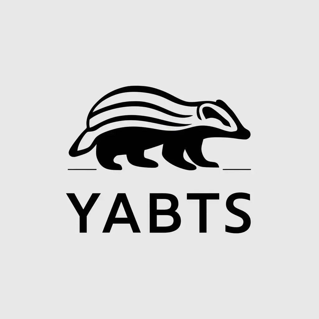 LOGO Design For YABTS Minimalistic Honey Badger Vector Logo for Internet Industry