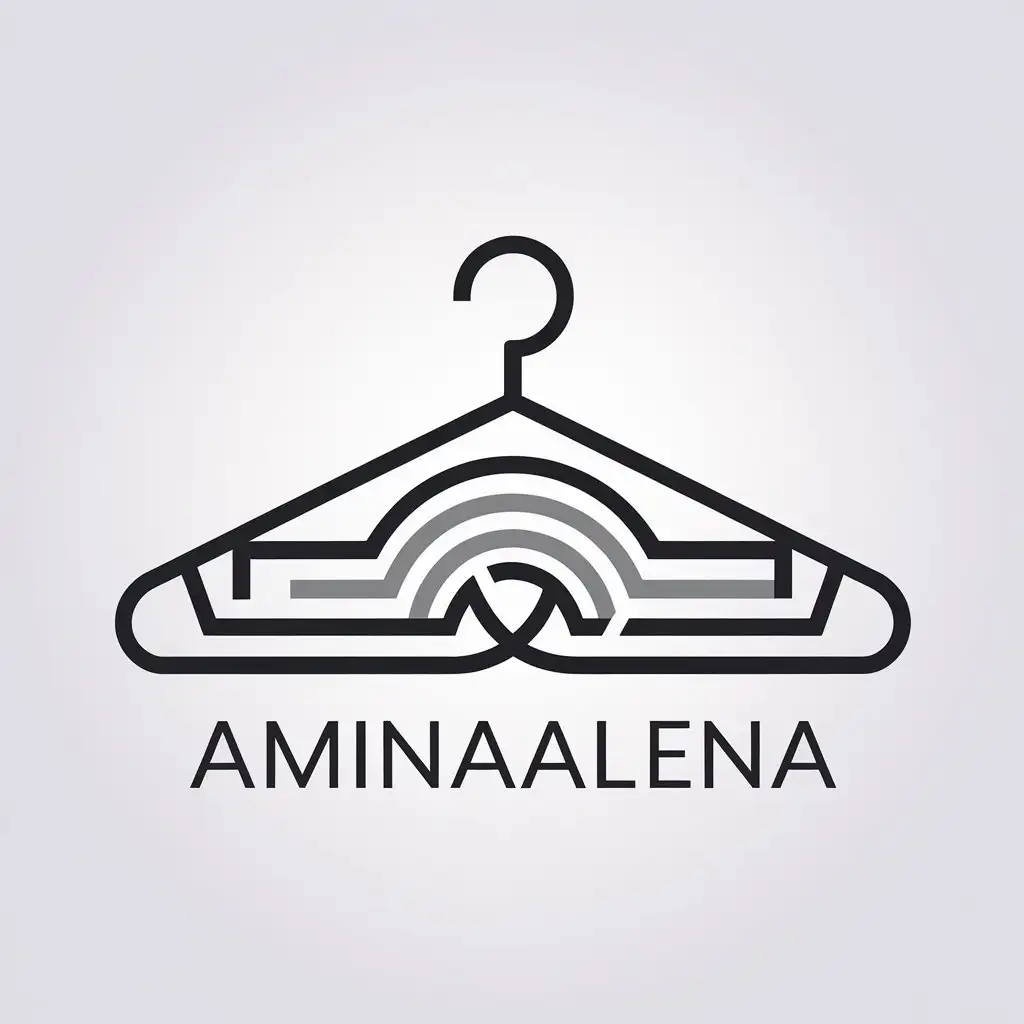 a vector logo design,with the text "AminaAlena", main symbol:Clothing,Minimalistic,be used in Retail industry,clear background