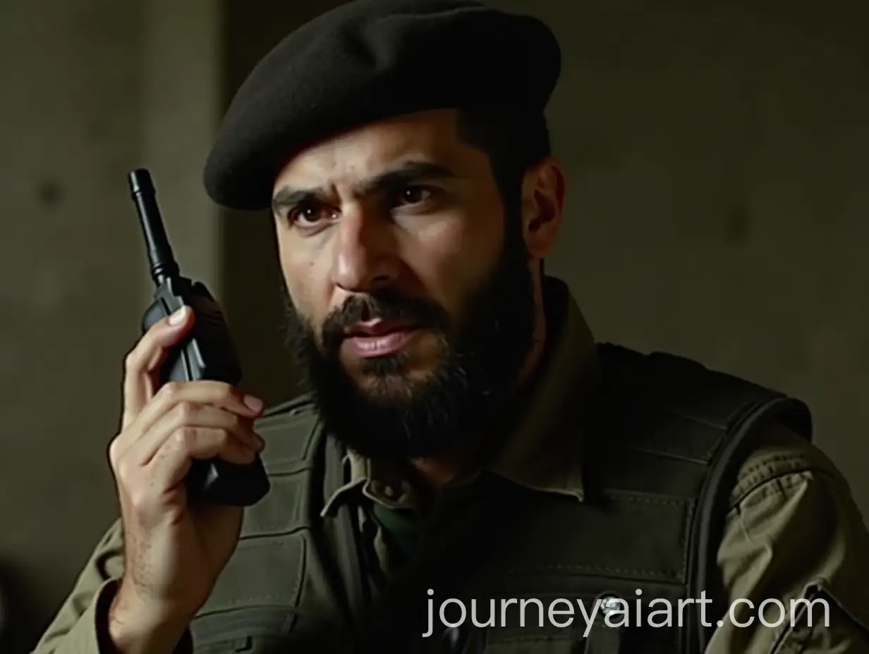 Yahya-AlFathey-Giving-Orders-in-a-Bombed-Bunker-as-Syrian-Jets-Attack