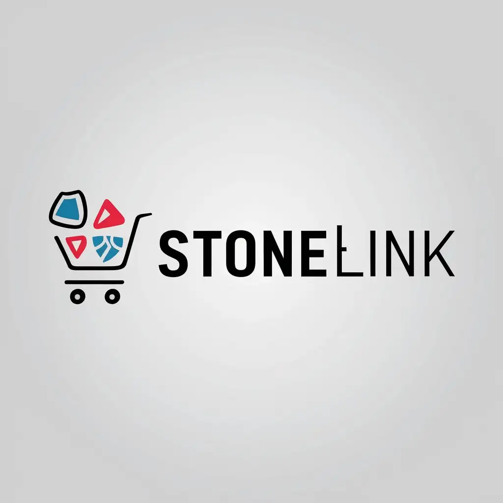 LOGO-Design-For-StoneLink-Shopping-Cart-and-Gems-with-Complex-Retail-Industry-Theme