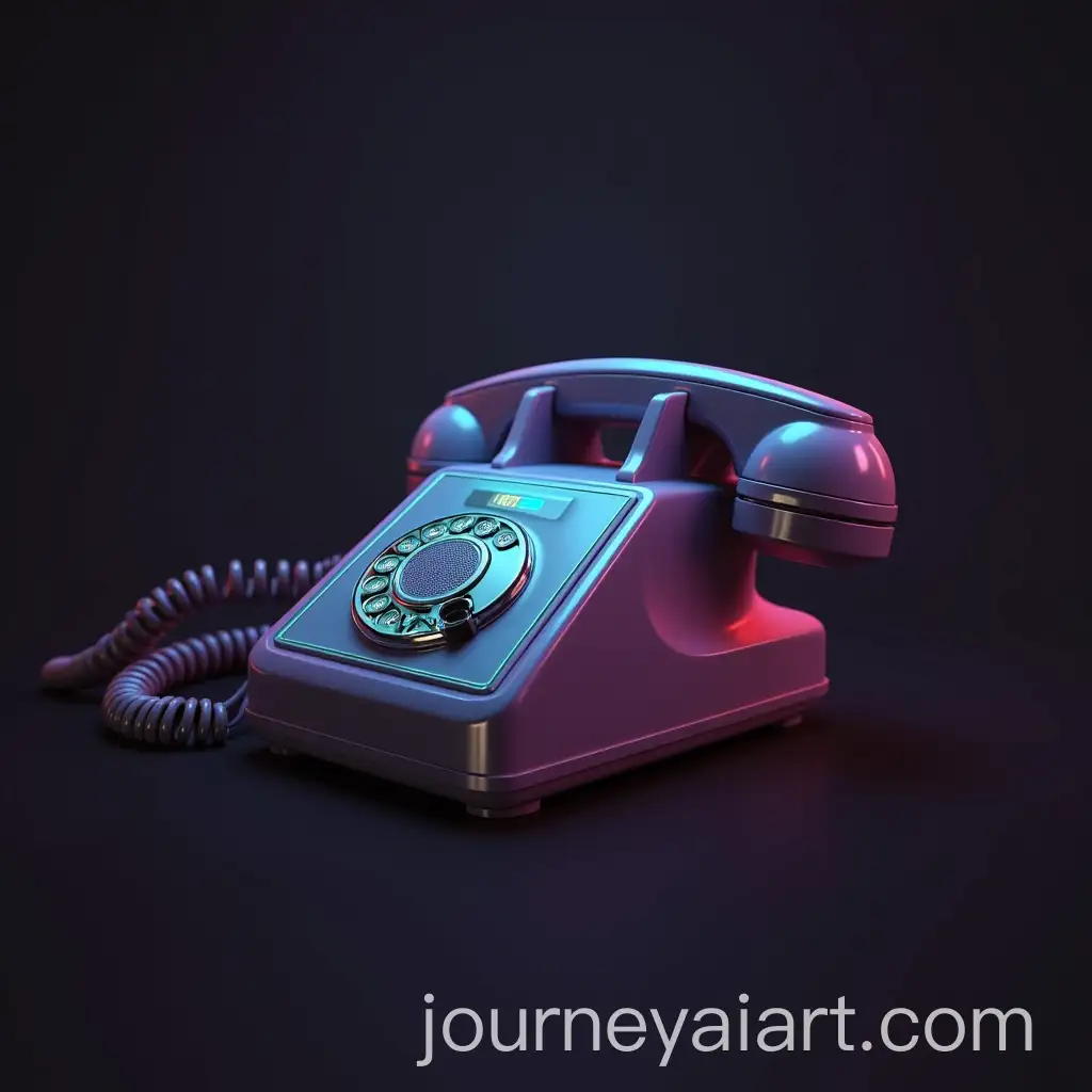 Futuristic-Telephone-with-Hologram-Call-in-Modern-Tech-Setting