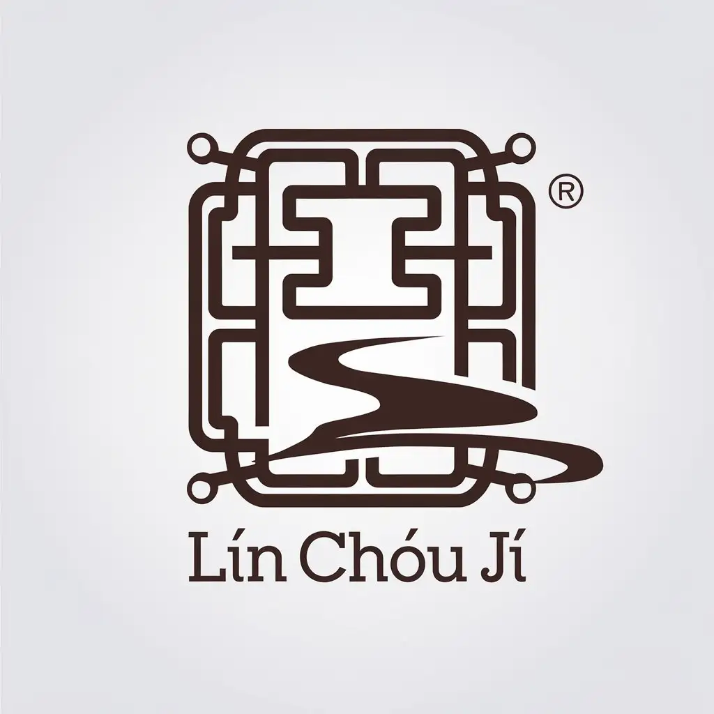 LOGO Design for Ln Chu J Silk Road Weaving River Ripples with Minimalistic Style for Retail Industry